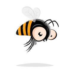 funny cartoon bee vector illustration