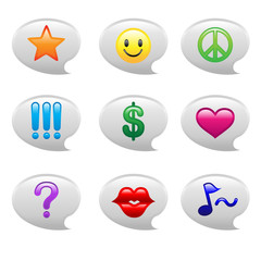 Bubble Speech Icons Illustration