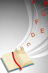 Book and Alphabet Letters Illustration