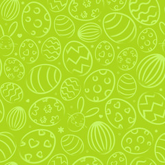Seamless easter background pattern green with easter eggs - 247865092