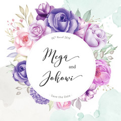 watercolor floral frame background