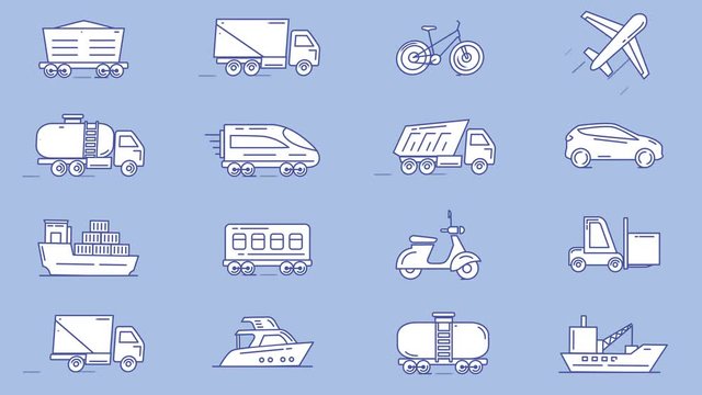 Set of vehicles icons