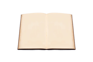 old book with blank pages for editing. Book white background isolated.