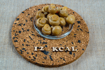 calorie product pickled mushrooms champignon 12 kcal 100 grams diet