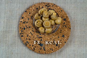 calorie product pickled mushrooms champignon 12 kcal 100 grams diet