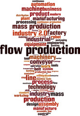 Obraz premium Flow production word cloud