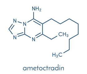 Ametoctradin fungicide molecule. Skeletal formula.