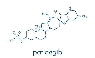 Patidegib drug molecule (hedgehog pathway inhibitor). Skeletal formula.