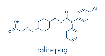 Ralinepag pulmonary arterial hypertension drug molecule. Skeletal formula.