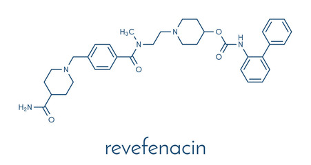 Revefenacin COPD drug molecule. Skeletal formula.