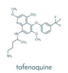 Tafenoquine malaria drug molecule. Skeletal formula.
