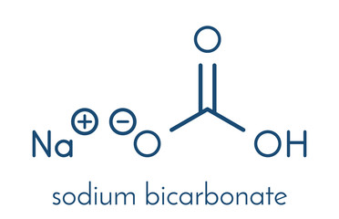 Sodium bicarbonate (baking soda), chemical structure. Skeletal formula. - obrazy, fototapety, plakaty