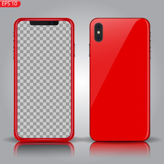 New High Detailed Realistic Smartphone similar to iphone Isolated on white Background