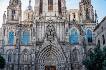 Fototapeta premium Cathédrale Sainte Croix ou Sainte Eulalie de Barcelone, Espagne