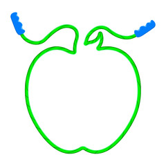 Rope with an apple shape. Fitness concept. Vector illustration design