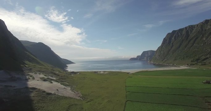 Hoddevika beach drone pull