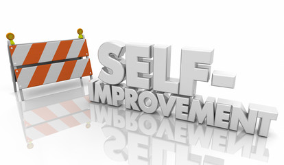 Self-Improvement Barricade Help Words 3d Illustration