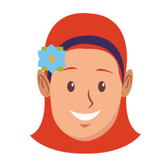 young woman face cartoon