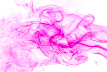 Purple smoke on white background