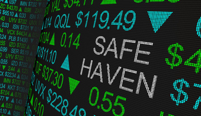 Safe Haven Tax Protection Shares Fund Stock Market Ticker Words 3d Illustration - obrazy, fototapety, plakaty