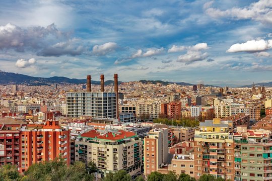 View from Montjuic, Barcelona, Barcelona province, Catalonia, Spain, Europe
