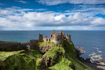 Dunluce Castle on the Atlantic Coast, Portrush, County Antrim, Northern Ireland, United Kingdom, Europe
