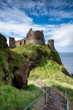 Dunluce Castle on the Atlantic Coast, Portrush, County Antrim, Northern Ireland, United Kingdom, Europe