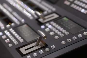 closeup of digital video switcher control panel