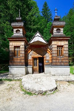 Russian chapel on the Vrsic Pass, Kranjska Gora, Slovenia, Europe