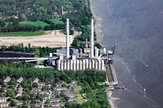 Aerial view, Wedel coal-fired power plant, Schleswig-Holstein, Germany, Europe
