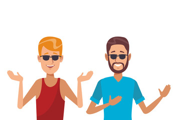young men cartoon