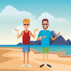 young men cartoon
