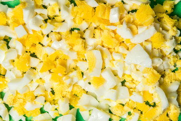 chopped chicken eggs for the whole frame