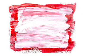 Abstraction for the background, rectangular pattern of multicolored paints on a white isolated background