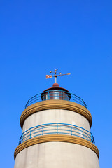 Lighthouse close-up in the sky