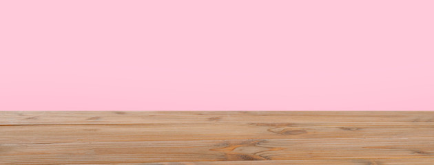 Empty wooden table on white background. Mockup for design