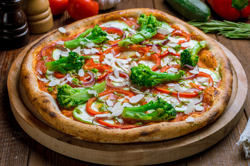 Pizza with vegetables vegetarian