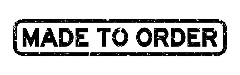Grunge black made to order word square rubber seal stamp on white background