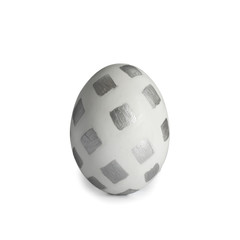 Painted Easter egg on white background. Stylish design