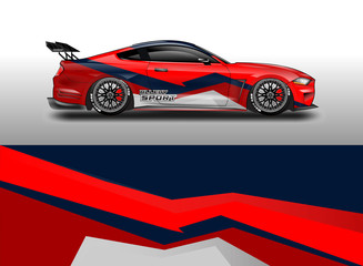 Fototapeta premium Decal car and car wrap vector, truck, bus, racing, service car, auto designs . Racing, Rally, Abstract background livery . 