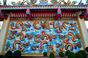 Naja Shrine is decorated in Chinese style. Is a tourist attraction for tourists to pay homage to...