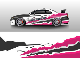 Fototapeta premium Car decal wrap company designs vector . Livery wrap company , van , cargo, truck .