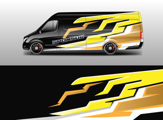 Fototapeta premium Car decal wrap company designs vector . Livery wrap company , van , cargo, truck .