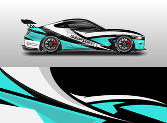 Obraz premium Car decal wrap company designs vector . Livery wrap company , van , cargo, truck .
