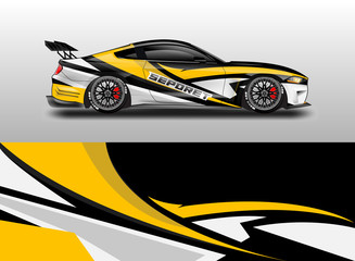 Fototapeta premium Car decal wrap company designs vector . Livery wrap company , van , cargo, truck .