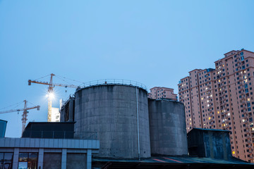 Factory buildings and industrial equipment