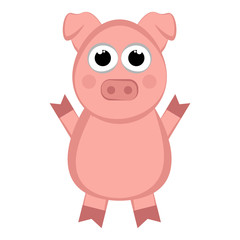 Obraz na płótnie Canvas Isolated cute pig cartoon. Vector illustration design