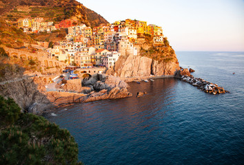 Fototapeta na wymiar Beautiful view of Manarola town, Cinque Terre, Liguria, Italy