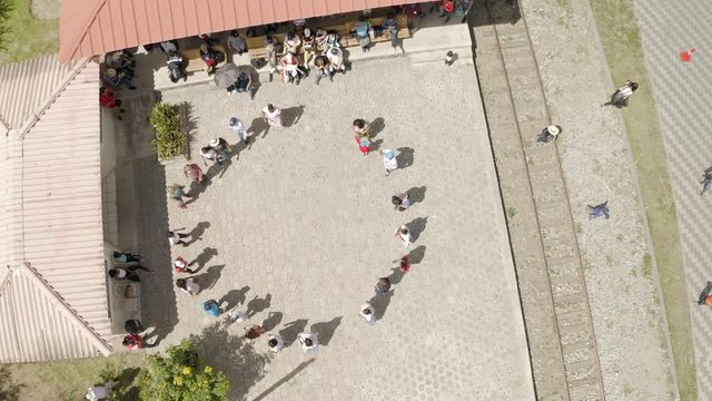 Ecuador train station  and dancing reception