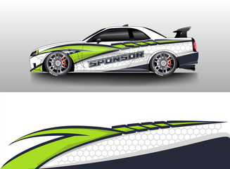 Decal car and car wrap vector, truck, bus, racing, service car, auto designs . Racing, Rally, Abstract background livery 